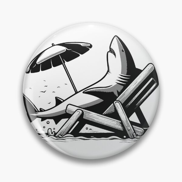 Item preview, Shark sunbathing on beach designed and sold by Kr1tos.