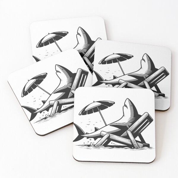 Item preview, Shark sunbathing on beach designed and sold by Kr1tos.