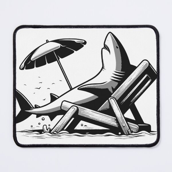 Item preview, Shark sunbathing on beach designed and sold by Kr1tos.
