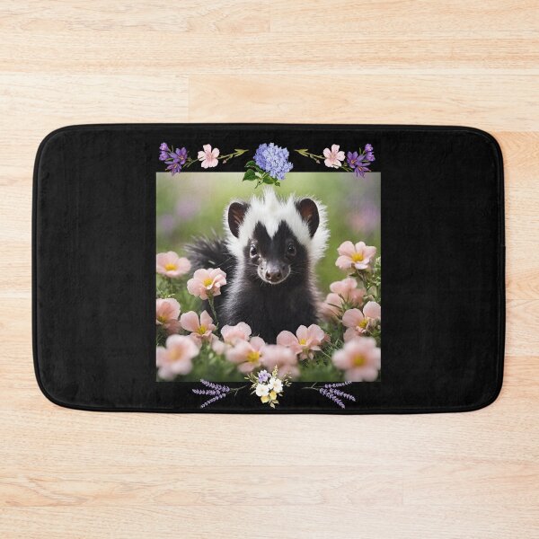 Item preview, Sweet Baby Skunk With Spring Flowers Colorful Design designed and sold by EarthArtDesigns.