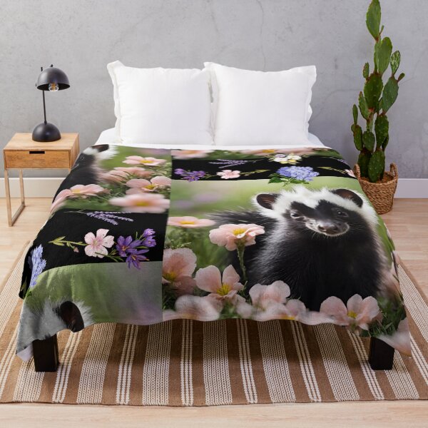 Item preview, Sweet Baby Skunk With Spring Flowers Colorful Design designed and sold by EarthArtDesigns.