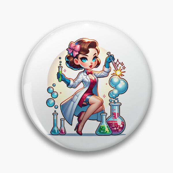 Item preview, Pin-up Girl In A Scientist's Lab Coat designed and sold by RadoSta.
