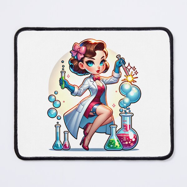 Item preview, Pin-up Girl In A Scientist's Lab Coat designed and sold by RadoSta.