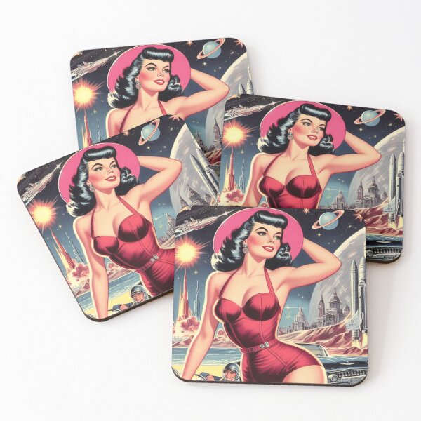 Item preview, Retro Space Pin-up designed and sold by PulpVintage.