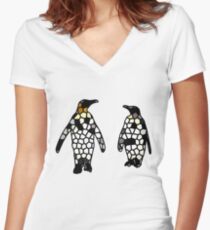 The cellular penguins Women's Fitted V-Neck T-Shirt