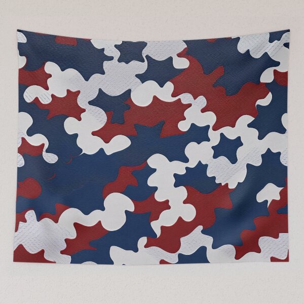 Item preview, Red White And Blue Camouflage Pattern designed and sold by TheArtOfPat.