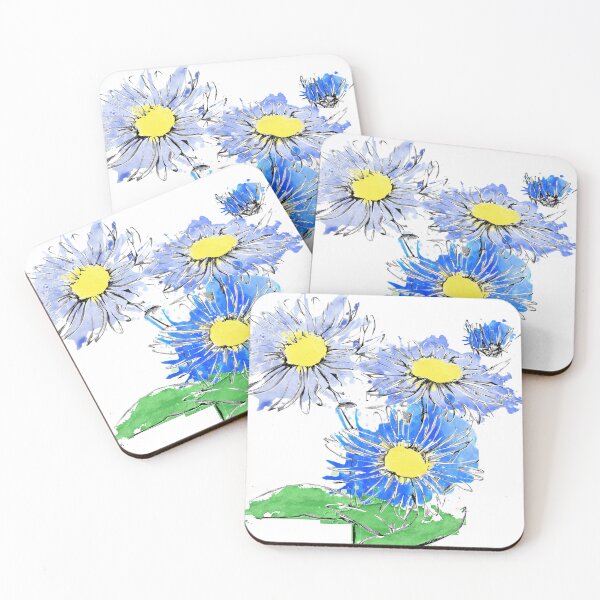 Item preview, Blue Aster - September Birth Flower designed and sold by OdomArt.