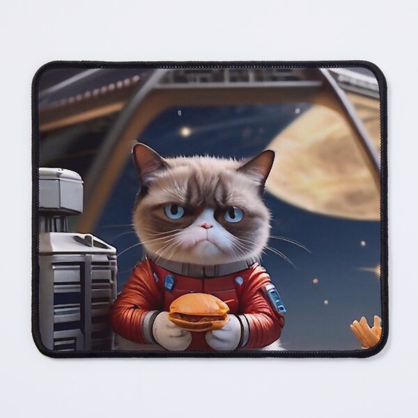Item preview, Funny cat is eating a hamburger designed and sold by M-Y-A-R-T-.