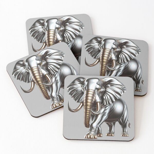 Item preview, Elephant bull in metal silver and platinum designed and sold by AD-Digital-Art.
