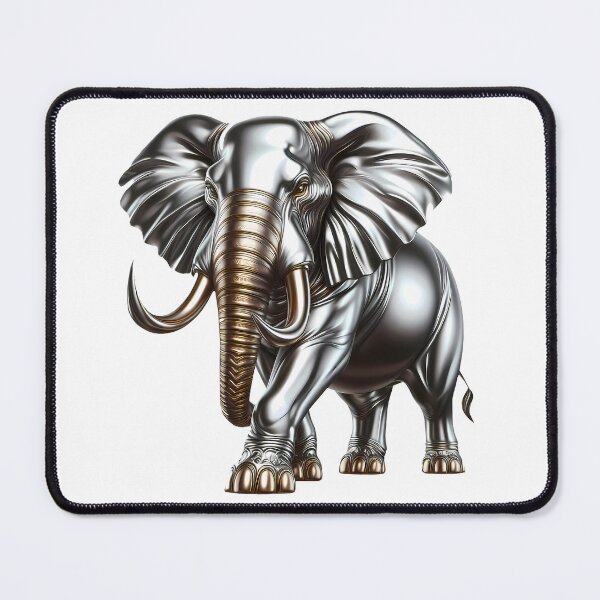 Item preview, Elephant bull in metal silver and platinum designed and sold by AD-Digital-Art.