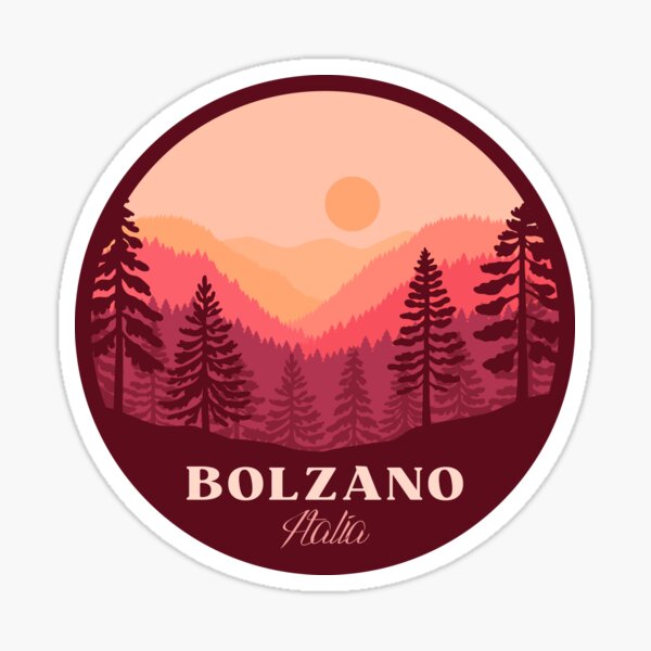 Item preview, Bolzano Italia minimalist landscape badge designed and sold by InvestingRoad.