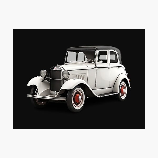 Item preview,  classic antique car with a large front end. It features a vintage design with a prominent front grille and fender. designed and sold by Lexicon-Looks.