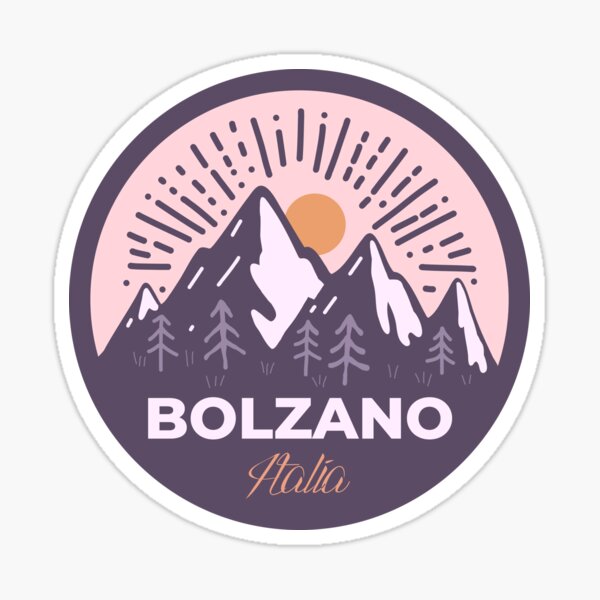 Item preview, Bolzano Italia minimalist landscape badge designed and sold by InvestingRoad.