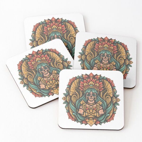 Item preview, Colorful aztec skull designed and sold by kapiks.
