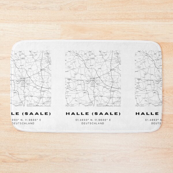 Artikelvorschau, Halle (Saale) Koordinaten - Minimalistisches Kartendesign entworfen und verkauft von RM-Journey.