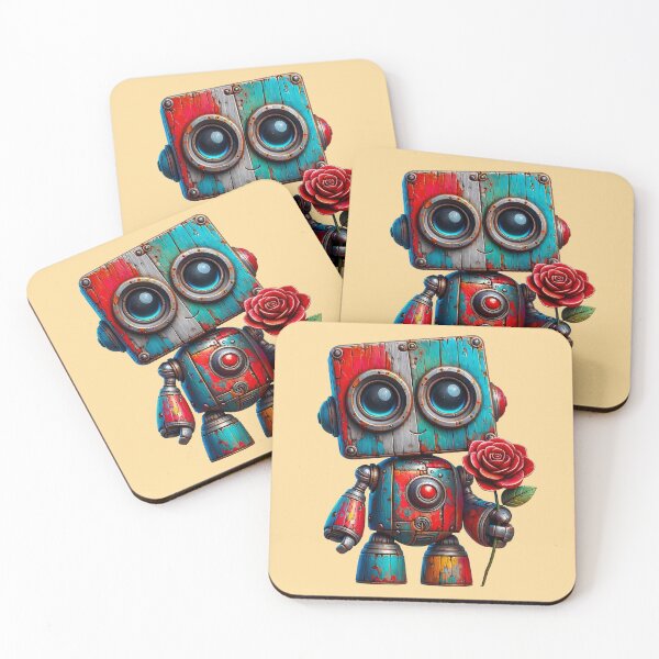 Item preview, Charming Botanical Guardian: A Rustic Robot's Rose designed and sold by TriarArt.