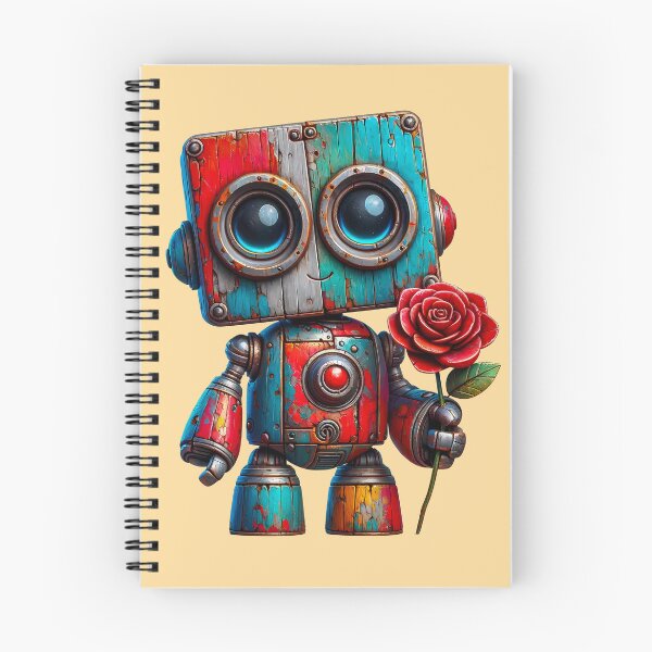Item preview, Charming Botanical Guardian: A Rustic Robot's Rose designed and sold by TriarArt.