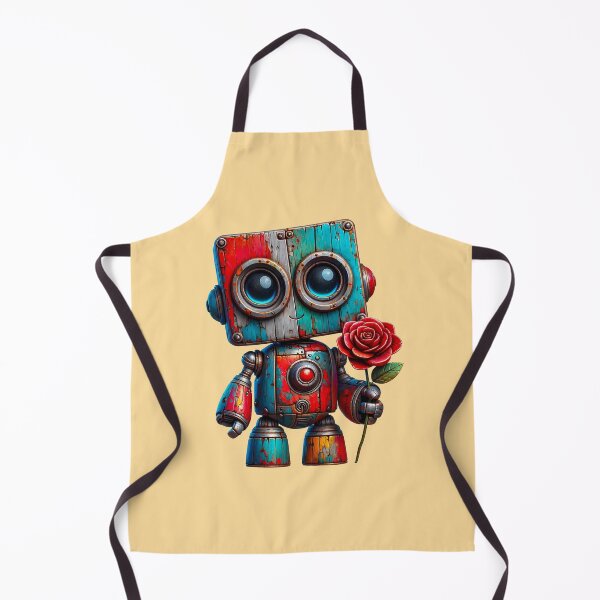 Item preview, Charming Botanical Guardian: A Rustic Robot's Rose designed and sold by TriarArt.