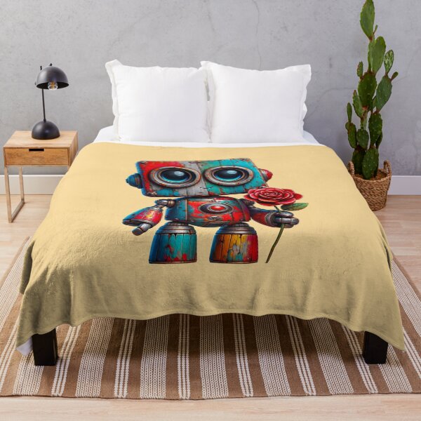 Item preview, Charming Botanical Guardian: A Rustic Robot's Rose designed and sold by TriarArt.
