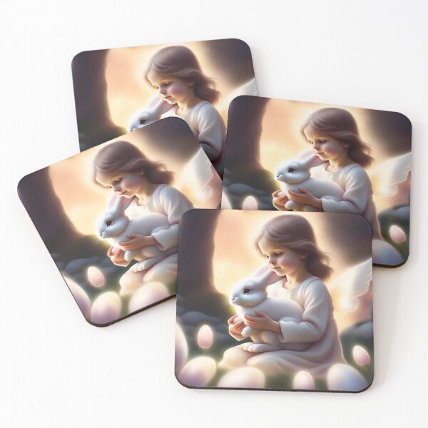 Item preview, An angel with an Easter bunny designed and sold by seahorse crossing.