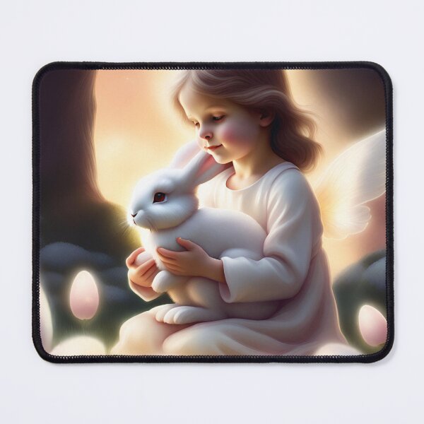 Item preview, An angel with an Easter bunny designed and sold by seahorse crossing.