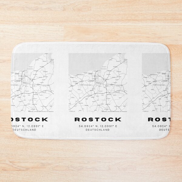 Artikelvorschau, Rostock-Koordinaten - Elegantes Kartenkunstdesign entworfen und verkauft von RM-Journey.