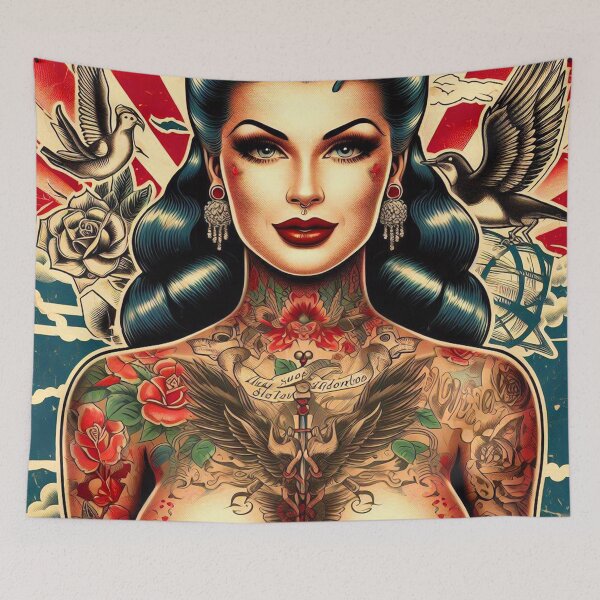 Item preview, Old School Tattoo Girl designed and sold by PulpVintage.