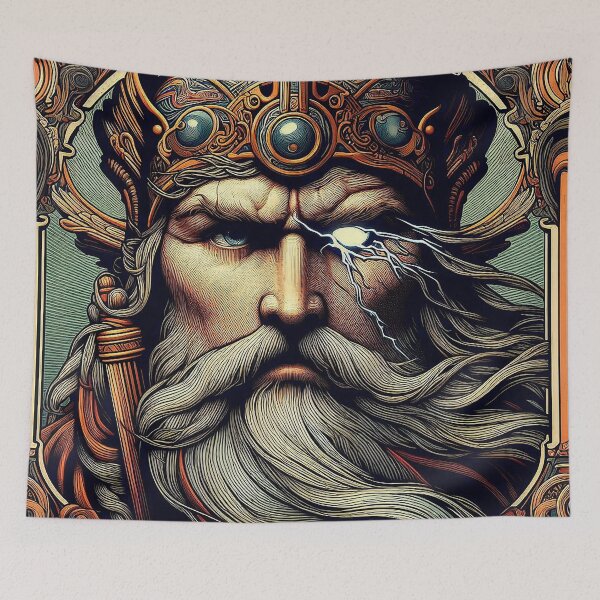 Item preview, art nouveau Odin designed and sold by Foxlindesigns.