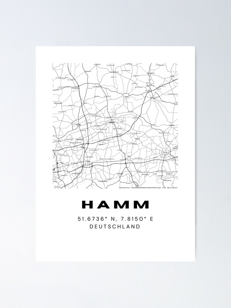 "Hamm Coordinates - Simple Map Art Design" Poster for Sale by RM ...