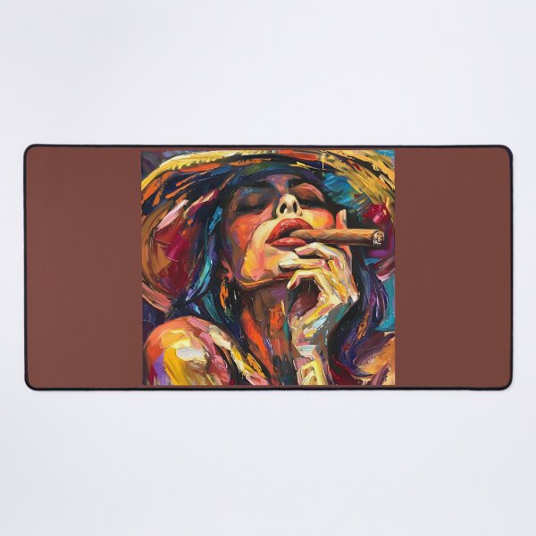 Item preview, Ephemeral Elegance- A Cubist-Fauvist-Impressionist Ode to Womanhood with Red Lipstick in Cigar Bliss designed and sold by OlfactoART Studio.