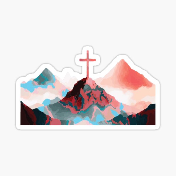 Item preview, blue cross on mountain  designed and sold by zionwardrobe.