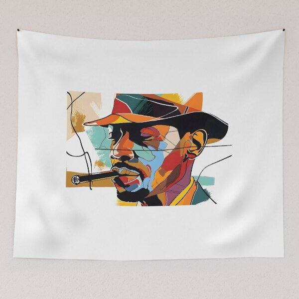 Item preview, Cubist Minimalist Reverie- A Trippy Odyssey of a Man and his Cuban Cigar in Smoke designed and sold by OlfactoART Studio.