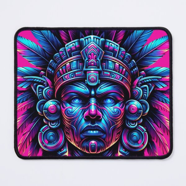 Item preview, Neon Aztec Warrior Headdress Art designed and sold by WickedAI.