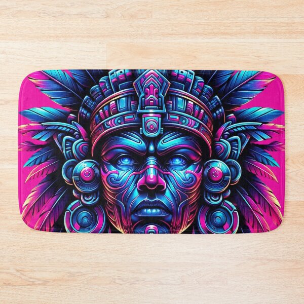Item preview, Neon Aztec Warrior Headdress Art designed and sold by WickedAI.