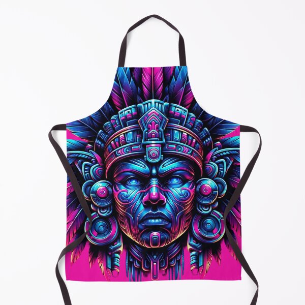 Item preview, Neon Aztec Warrior Headdress Art designed and sold by WickedAI.