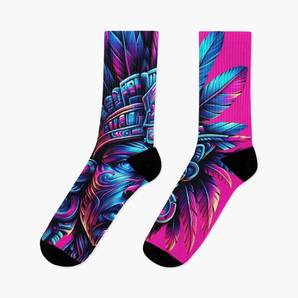 Item preview, Neon Aztec Warrior Headdress Art designed and sold by WickedAI.