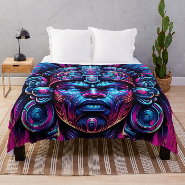 Item preview, Neon Aztec Warrior Headdress Art designed and sold by WickedAI.