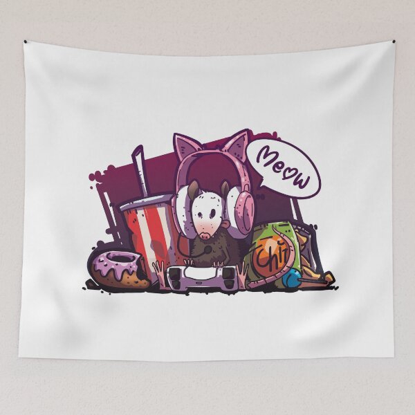 Item preview, Gamer Cat opossum Meow designed and sold by EYESORE ART.