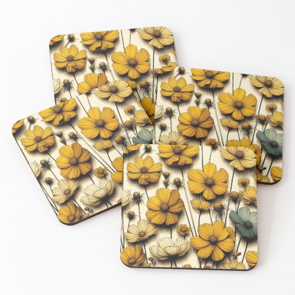 Item preview,  Vibrant Yellow Cosmos Flowers: Add a Splash of Sunshine to Your Space designed and sold by asbno19.