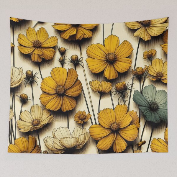Item preview,  Vibrant Yellow Cosmos Flowers: Add a Splash of Sunshine to Your Space designed and sold by asbno19.