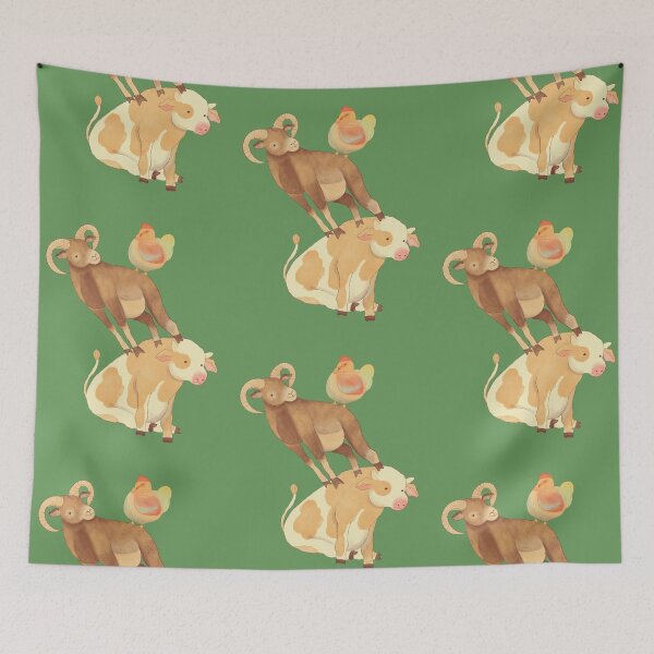 Item preview, Cow Sheep Chicken Funny Barnyard Fun Farm Ranch  designed and sold by IntoClearWater.