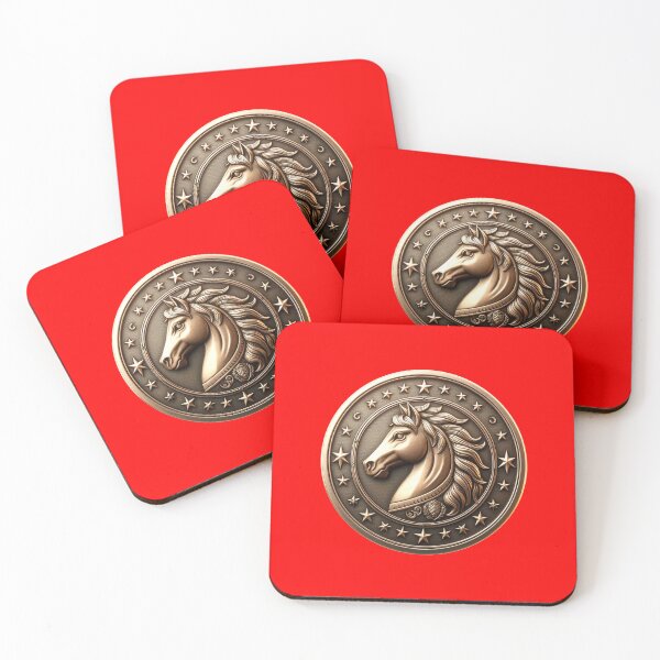 Item preview, HORSE SHIELD - #FF0000 designed and sold by Marlon Oseguera.