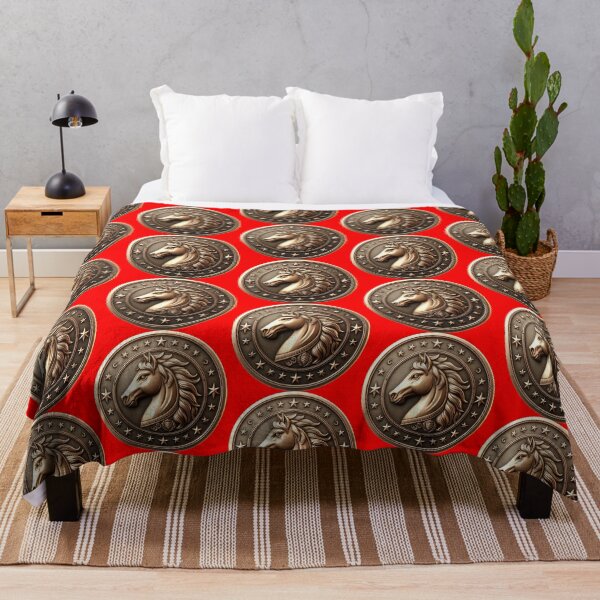 Item preview, HORSE SHIELD - #FF0000 designed and sold by Marlon Oseguera.