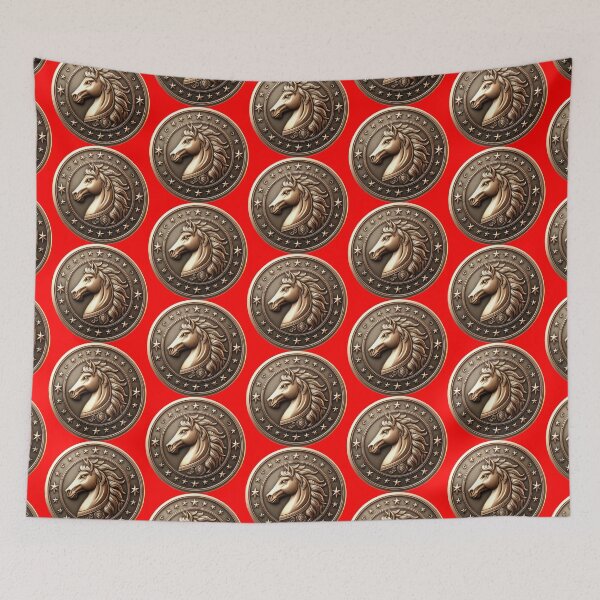 Item preview, HORSE SHIELD - #FF0000 designed and sold by Marlon Oseguera.