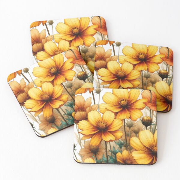 Item preview,  Vibrant Yellow Cosmos Flowers: Add a Splash of Sunshine to Your Space designed and sold by asbno19.
