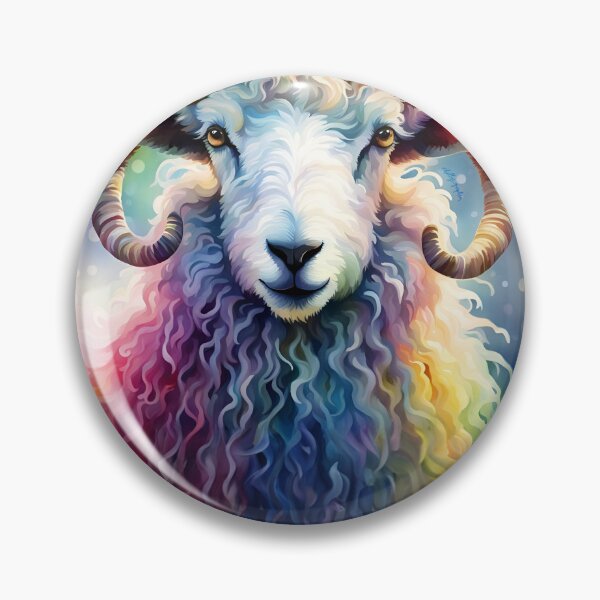 Item preview, Exmoor Horn Sheep Rainbow Watercolour designed and sold by xHollysGraphics.