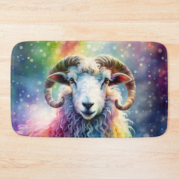 Item preview, Exmoor Horn Sheep Rainbow Watercolour designed and sold by xHollysGraphics.