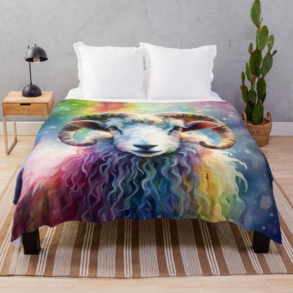 Item preview, Exmoor Horn Sheep Rainbow Watercolour designed and sold by xHollysGraphics.