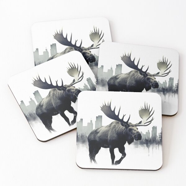 Item preview, Moose Illustration double exposure designed and sold by Roxane Bay.