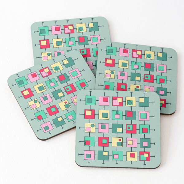 Item preview, Retro Pattern 76 - Mid Century grid of squares designed and sold by TalkingHerds.